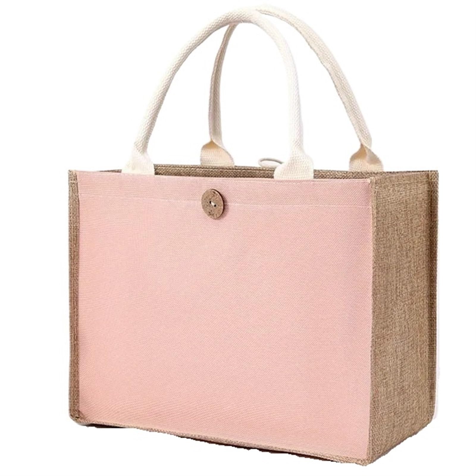 Yxinaer Women's Pink Canvas Tote Bag Shopping Tote Bag Cotton And Hemp Tote Bag(,32X15x22cm)