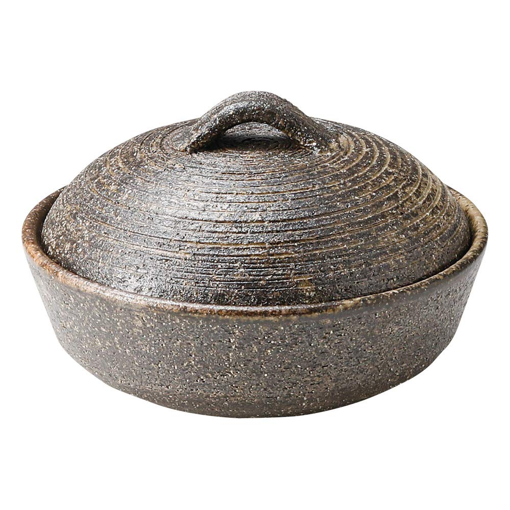Marui Ceramics Iga Ware Hechimon Small Pot Black Kaki MR-3-3525 : Home & Kitchen