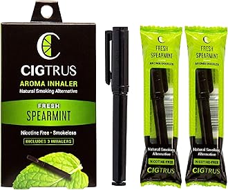 Cigtrus 3-Pack Premium Spearmint Flavored Smoking Cessation Aid - Nicotine-Free Herbal Support for Quitting, Natural Ingredients
