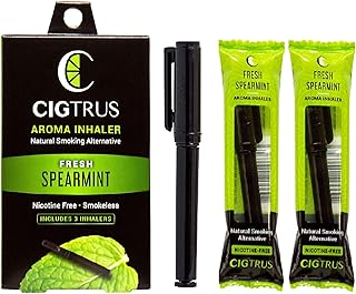 Cigtrus 3-Pack Premium Spearmint Flavored Smoking Cessation Aid - Nicotine-Free Herbal Support for Quitting, Natural Ingredients