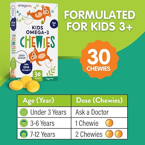 Miniatura 4 de Gomitas Omega 3  Gomitas de gel masticables de DHA ultra alta  Omega 3 para niños apoya la salud cerebral y los ojos  Sabor natural de frutas sin