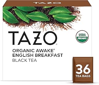 TAZO Organic Awake English Breakfast Black Tea, Black tea with Caffeine, 36 Total Bags