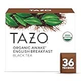 TAZO Organic Awake English Breakfast Black Tea, Black tea with Caffeine, 36 Total Bags