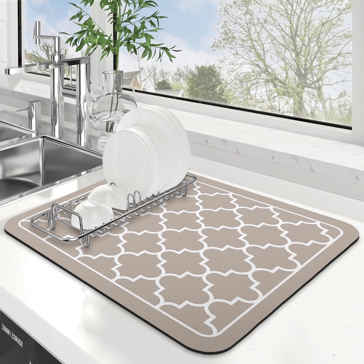 HomeCloud Dish Drying Mat for Kitchen Counter Hide Stain Super Absorbent, Non-Slip, Heat-Resistant, Great for Dishes, Rack Pad, Kitchen Counter, Coffee Maker, Coffee Bar Items (40x50cm, Black) (B0D25V1VK4) Amazon Price History, Amazon Price Tracker