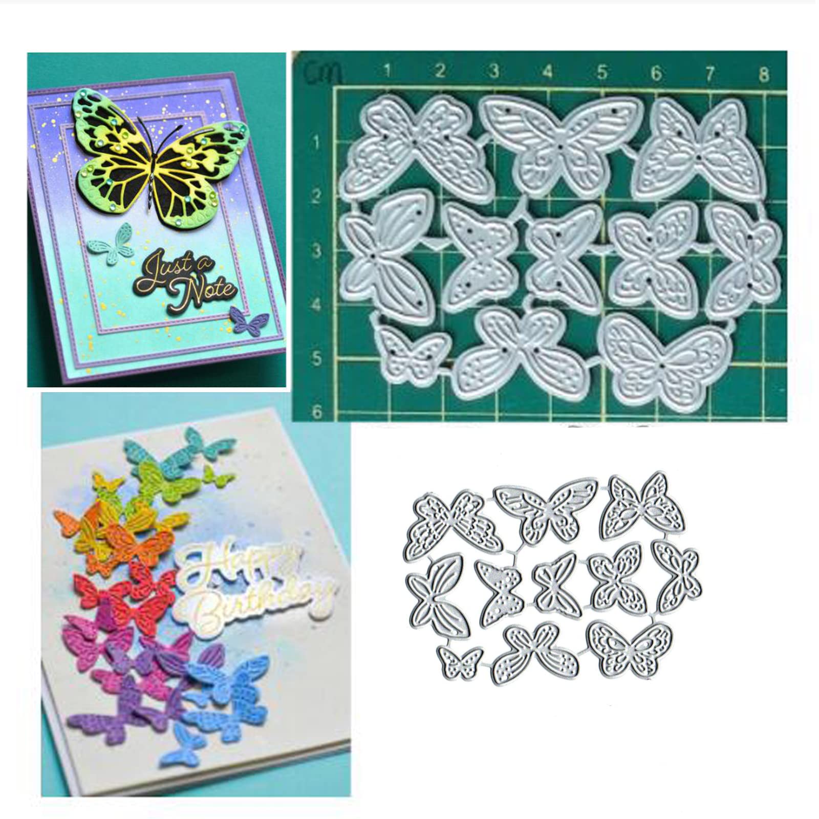 10pcs Fly Butterfly Metal Die Cuts,Spring Flower Leaf Butterfly Cutting Dies Cut Stencils DIY Scrapbooking Decorative Embossing Paper Scrapbooking Card Making