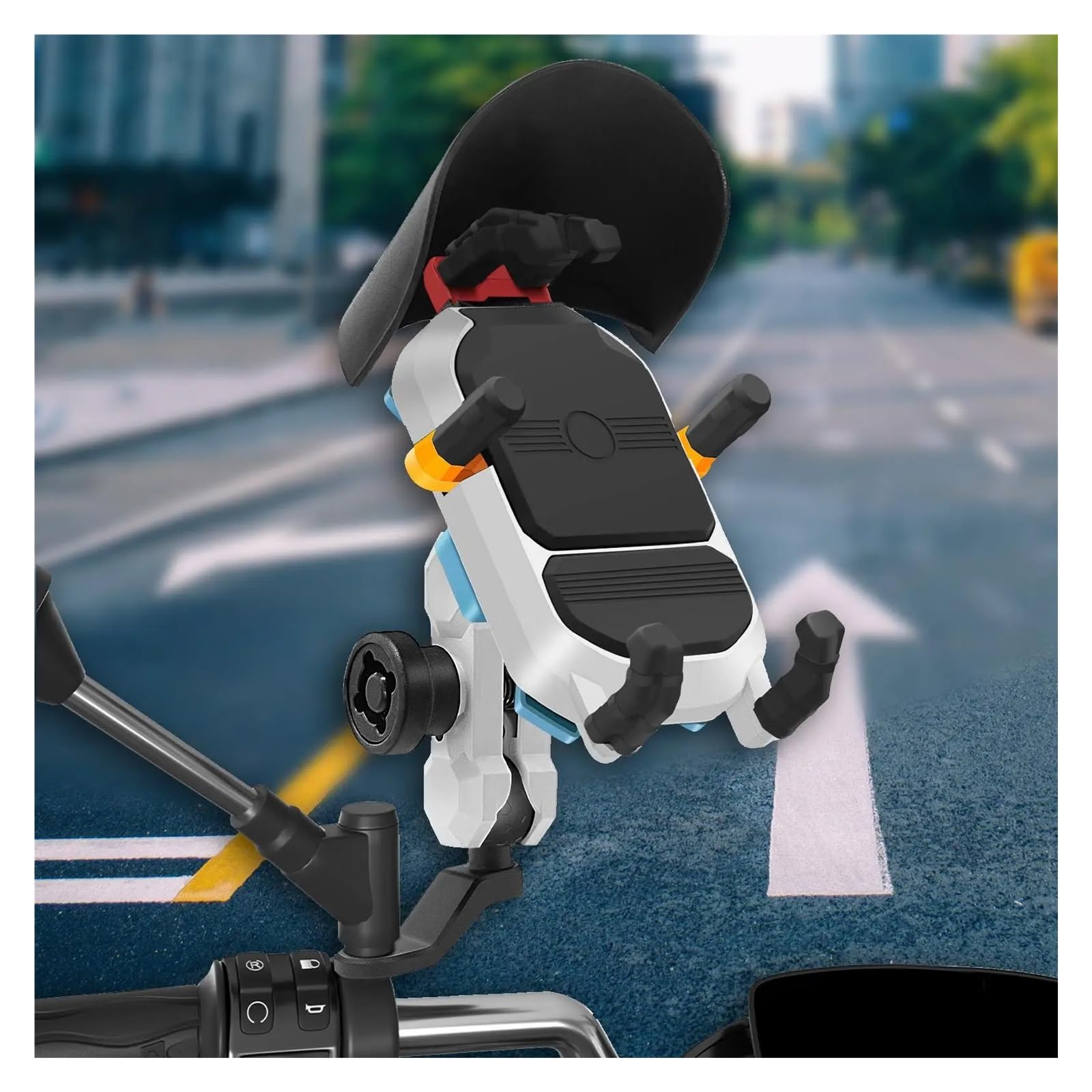 Support Téléphone Moto Support De Téléphone Moto en Silicone Absorbant Les Chocs Support Téléphone Anti-Perte pour Vélo Moto Smartphones 4,7 À 7,2 Pouces Support Telephone Velo