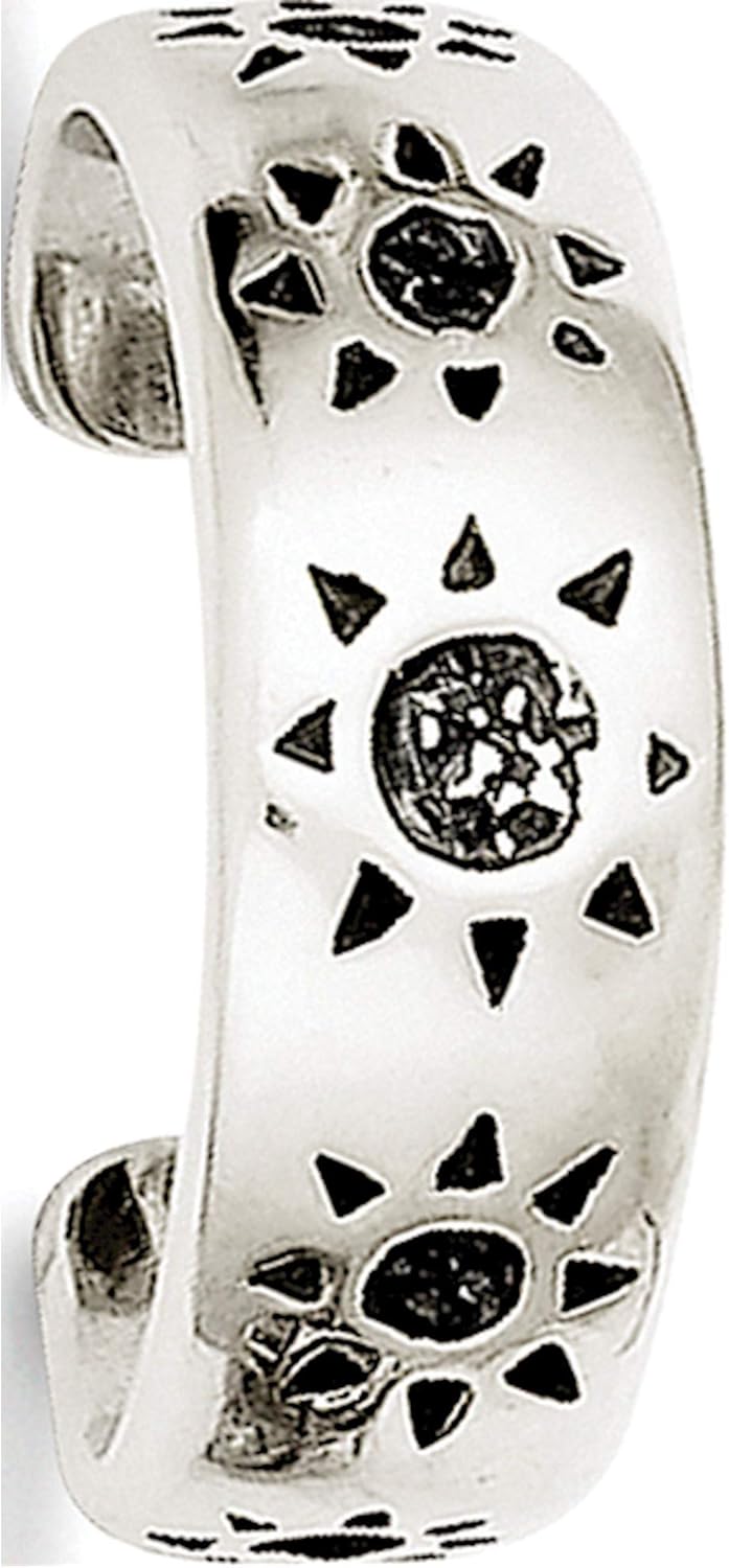 Sterling Silver Antiqued Sun Toe Ring - Jewelry By Sweet Pea
