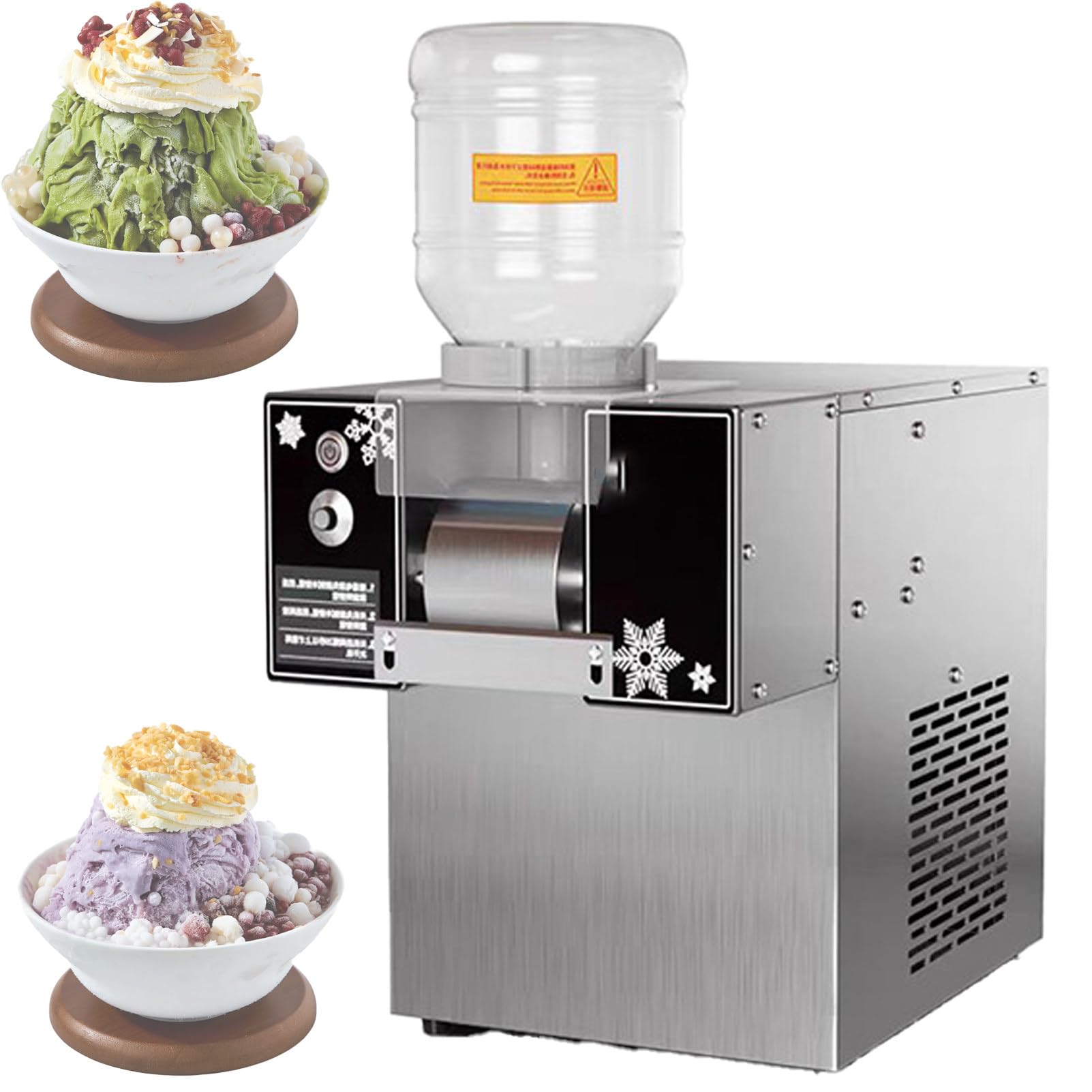 Pnpaea Commercial Snowflake Ice Maker 60/120 Kg Day Countertop Shaver, 360W/750W Electric Ice Crusher for S Smoothies,for Cafe Bar Restaurant Quick Treats 360W(60KG)