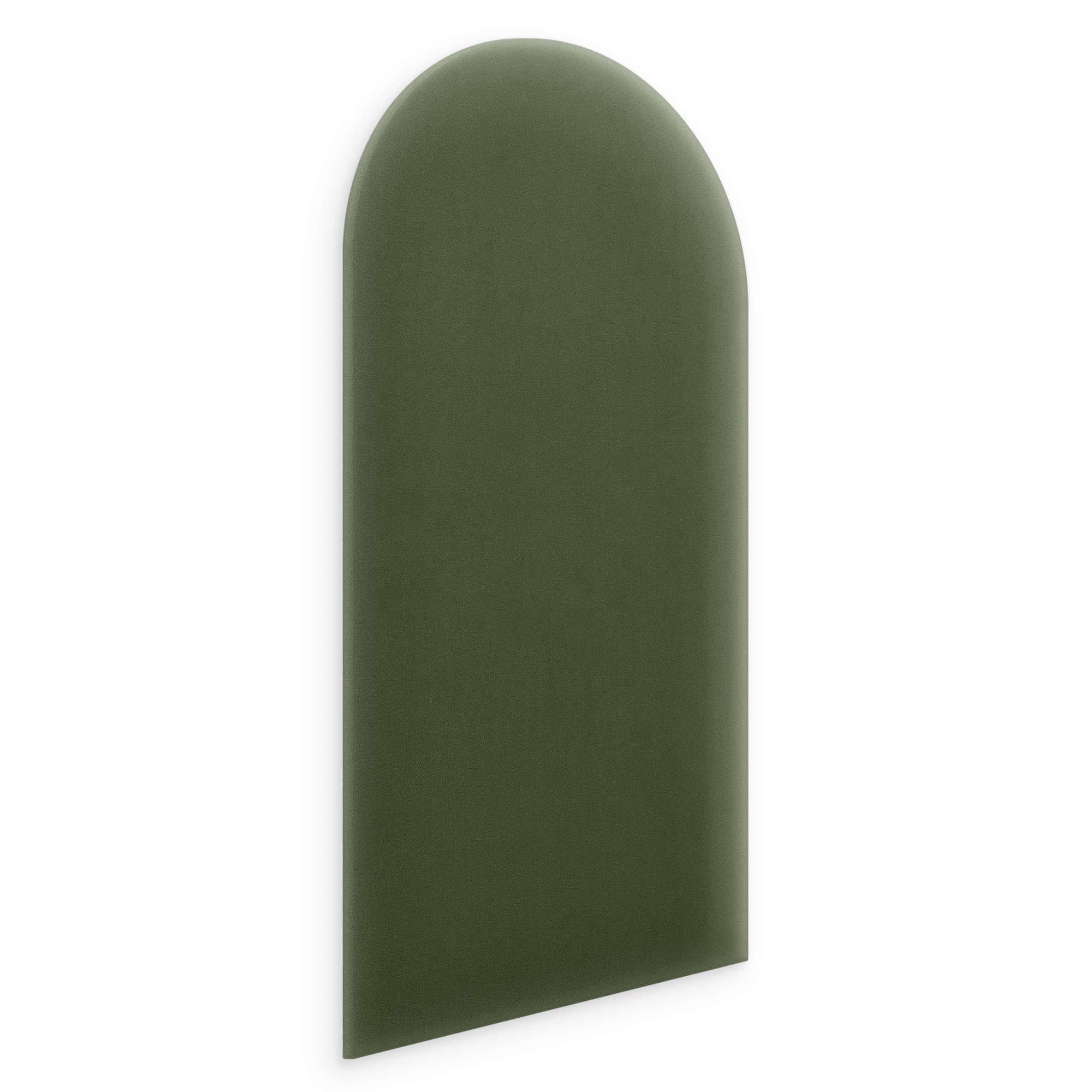 murando - Wall cushion as a headboard for a bed Oval Velvet Premium 60x30 cm - Padded wall panel wall decoration for bedroom living room children's room - khaki