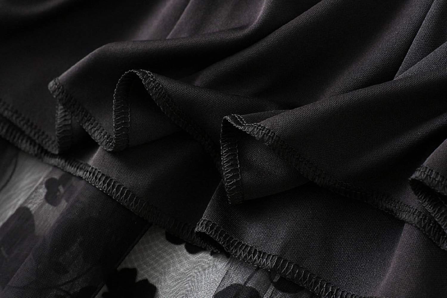 CHARTOU Women's Elastic High Waist Tulle Ruffle Pleated A-Line Swing Midi Skirt - Image 5