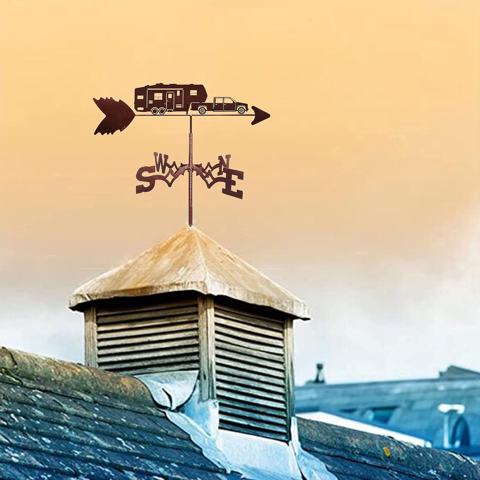 Wetterfahne Drache 75cm - Eisen Windrichtungsanzeige Für Dach & Garten