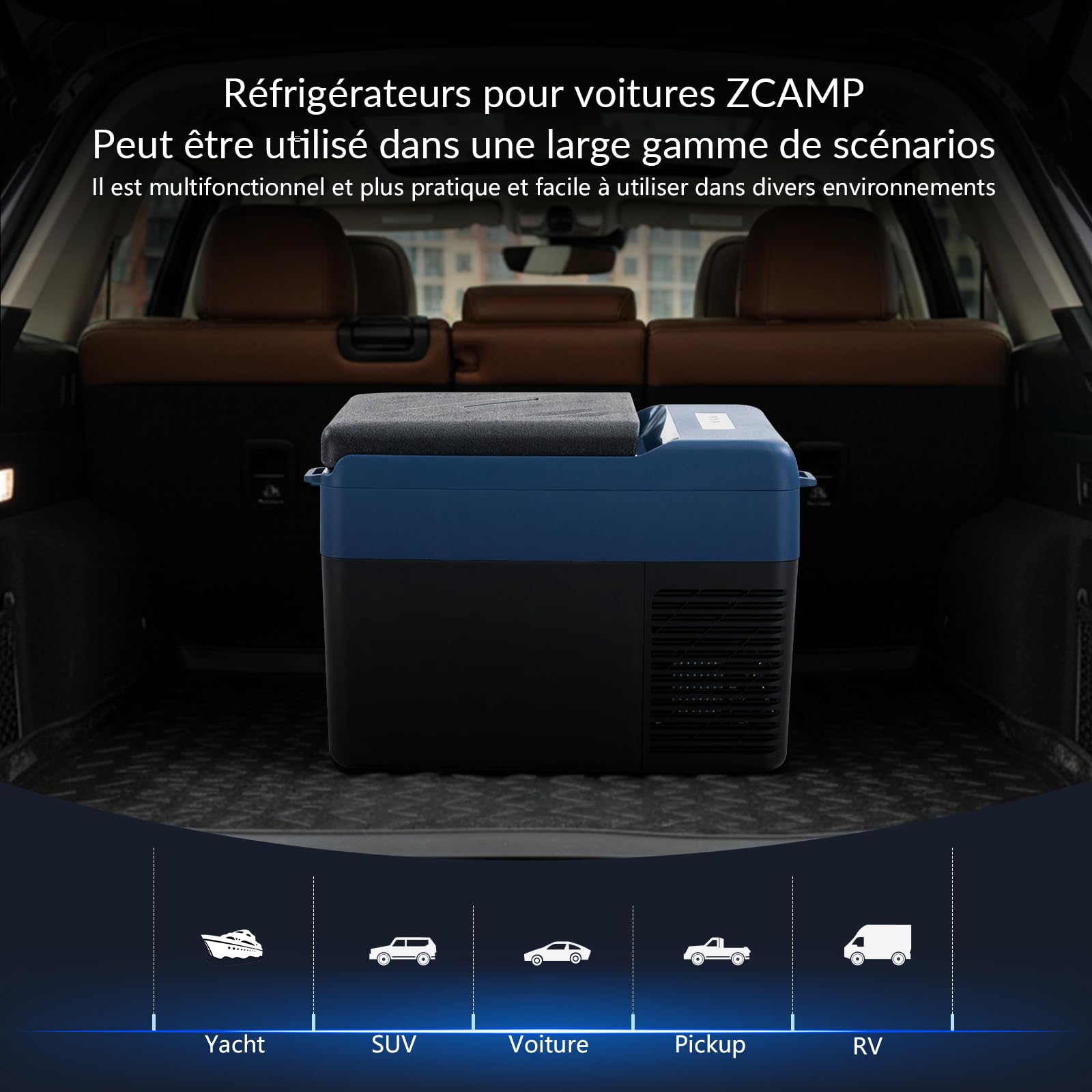 KI12 12L Glacière Electrique Voiture, Portable à Compression Réfrigérateur de Voiture,12/24V Mini Frigo pour Maison, pour dortoir, Camping ou Pique-Nique en Plein Air, 20 à 20℃