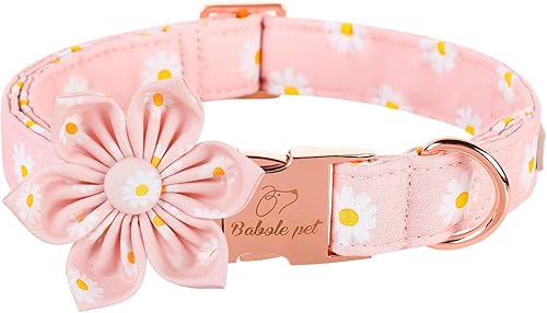 Miniatura 23 de Lindo collar de perro de fresa con corbatín – Collar ajustable de primavera y verano rosa con corbatín rosa, transpirable y cómodo, para perros