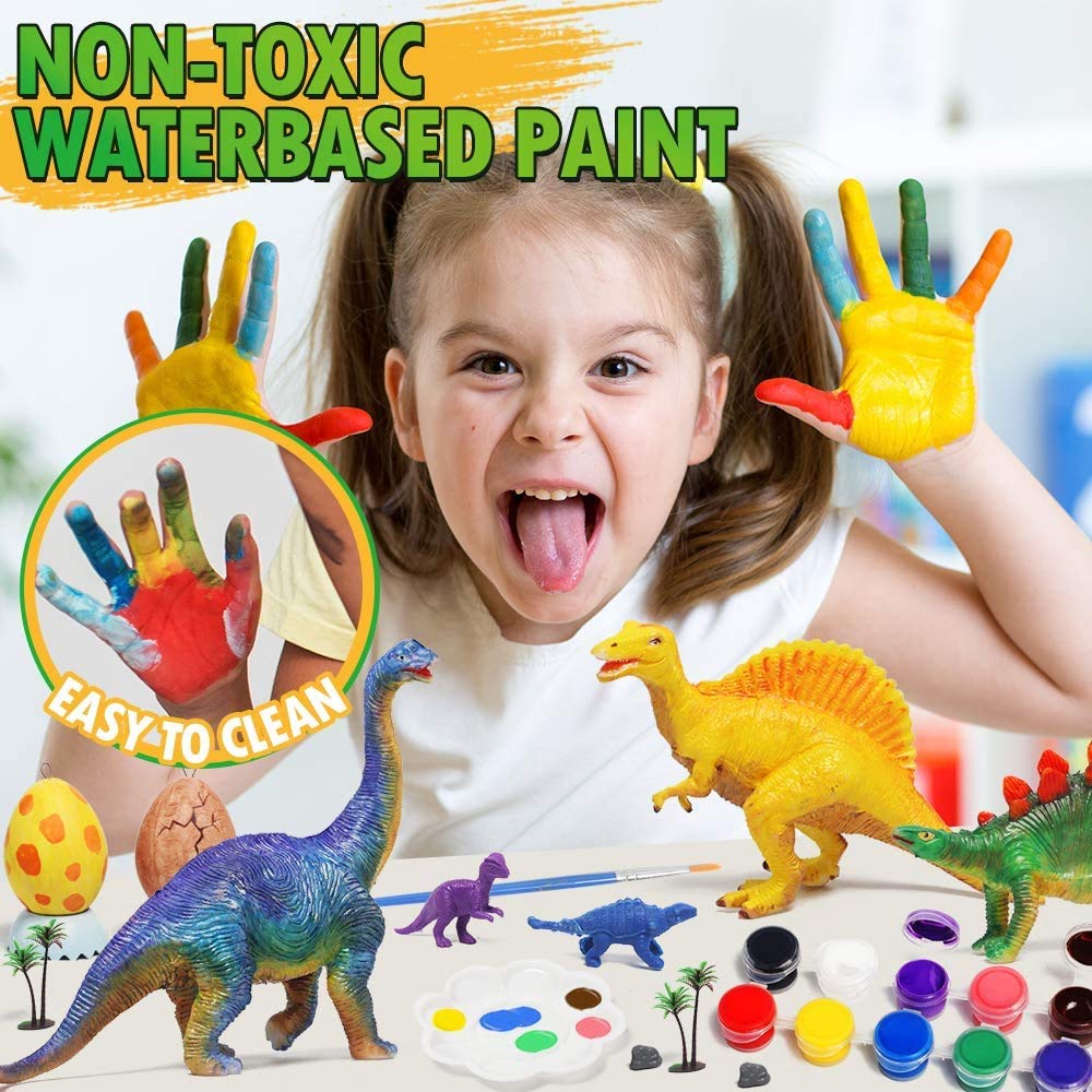 Lehoo Castle Dinosaur Painting Kit, Paint Your Own Dinosaurs Crafts for
