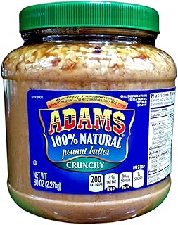 Adams 100% Natural CRUNCHY PEANUT BUTTER 80oz (Single)