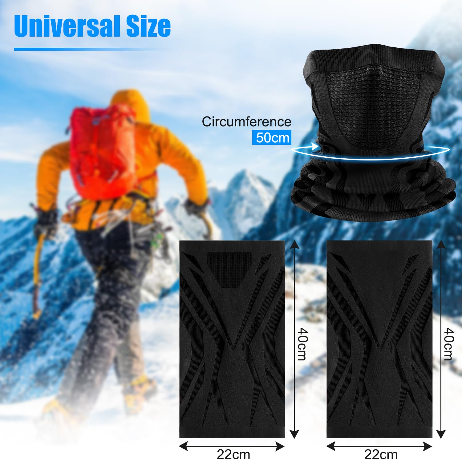 ENONEO Scaldacollo Running Termico Uomo Donna Traspirante Antivento Scaldacollo Sportivo Elastico Sciarpa Tubolare Inverno Passamontagna Sci Copricollo Moto Bandana Bici Ciclismo