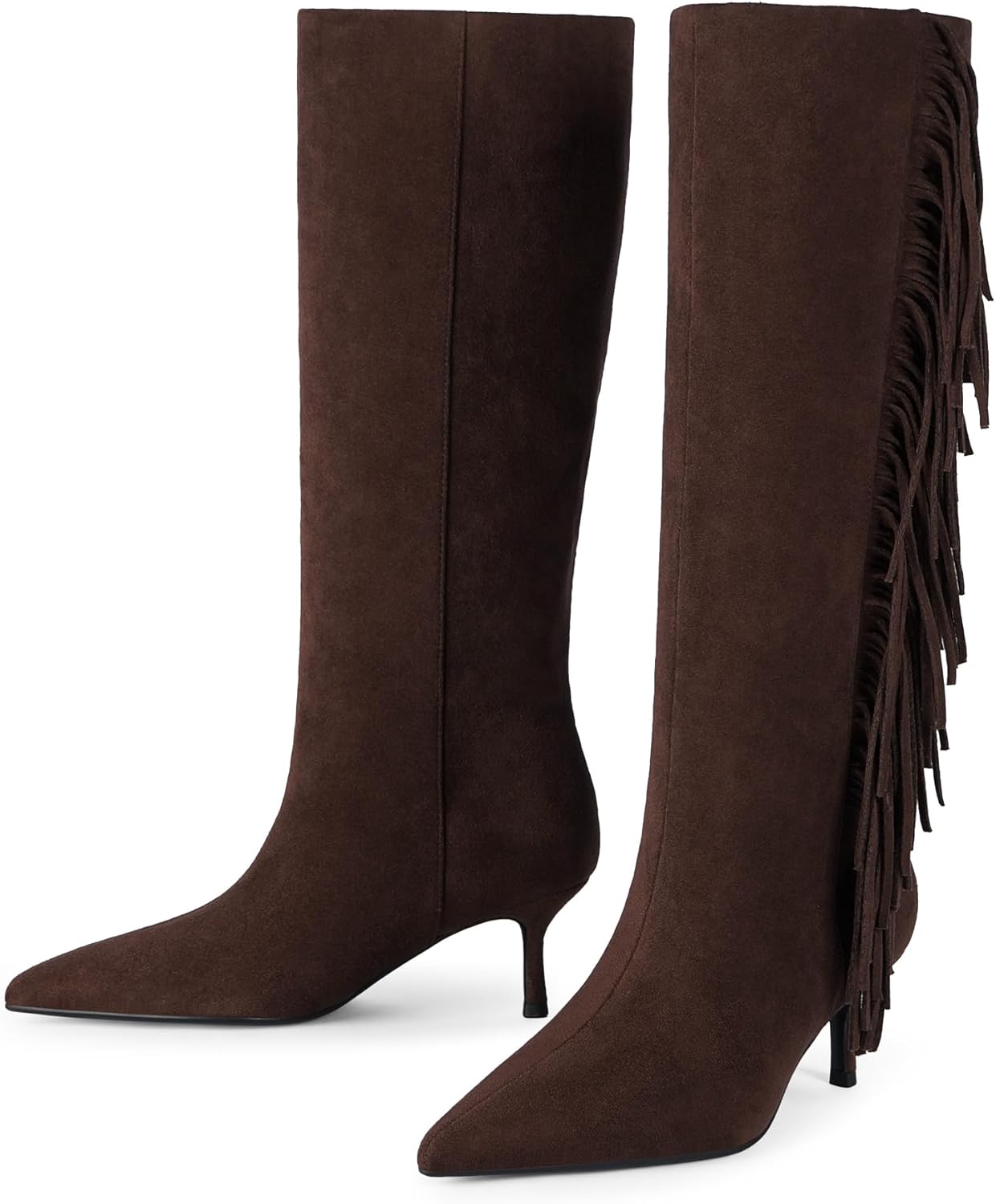 Modatope Knee High Boots Women Kitten Heels Tall Boots Pointed Toe Long Boot for Women - Image 5