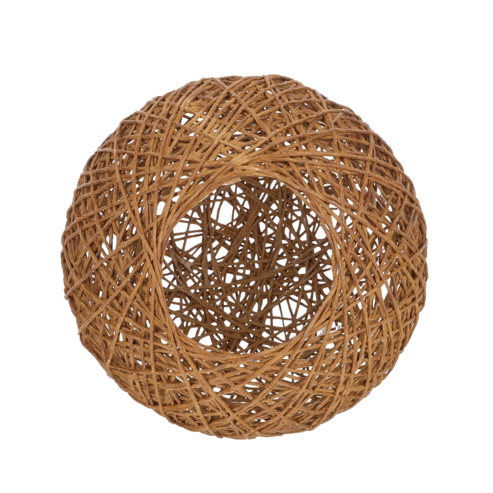 VILLCASE Rattan Weaving Ball Shape Lamp Cover Rustic Ceiling Table Light Shade Durable and Decorative Woven Design for Living Bedroom and Study