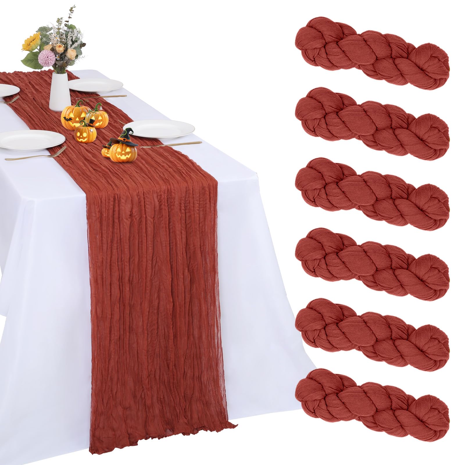 Sage Green Cheesecloth Table Runners - 10 Pack -29