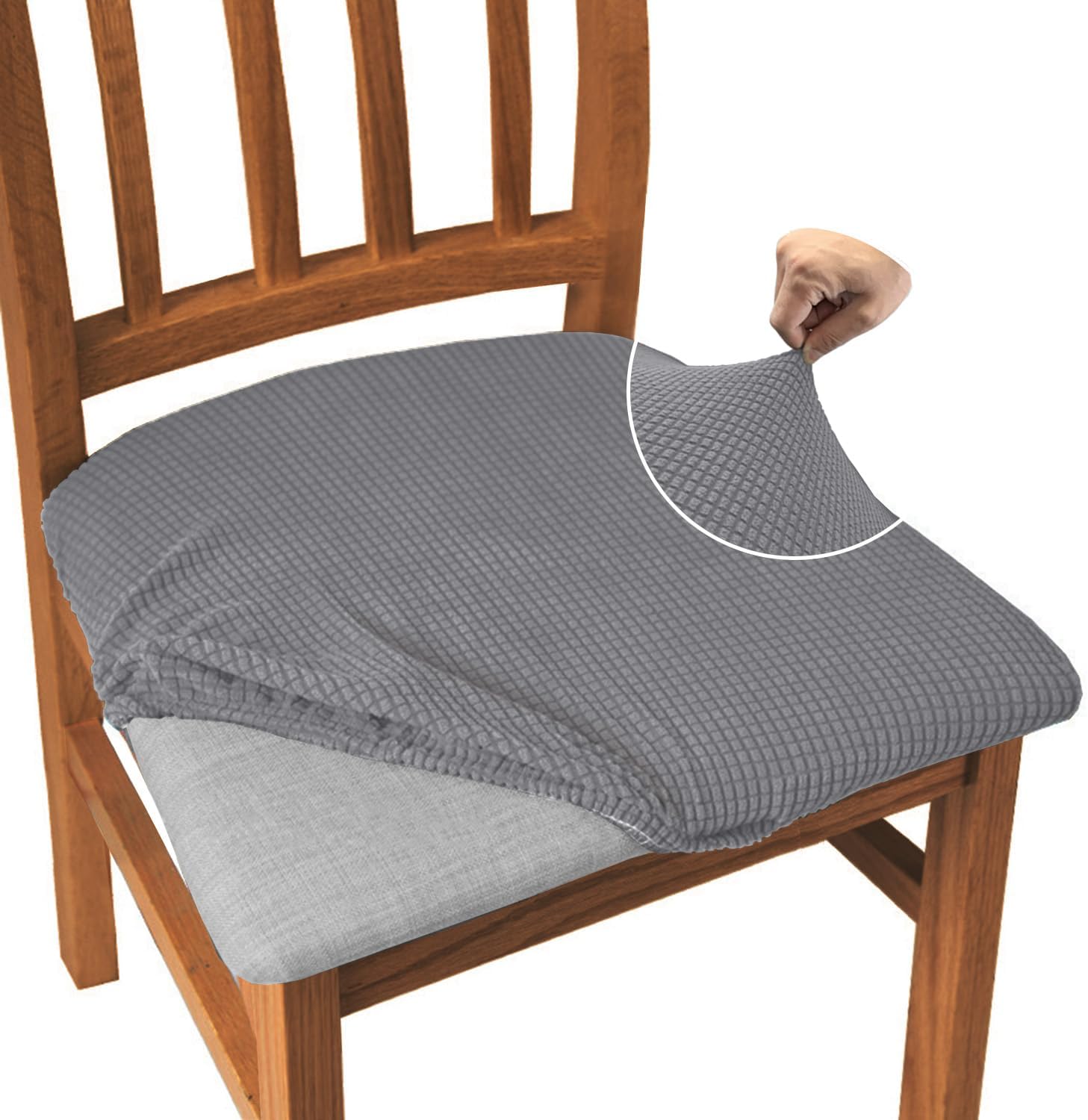 Granbest Jacquard Dining Chair Seat Covers Set of 4, High Stretch