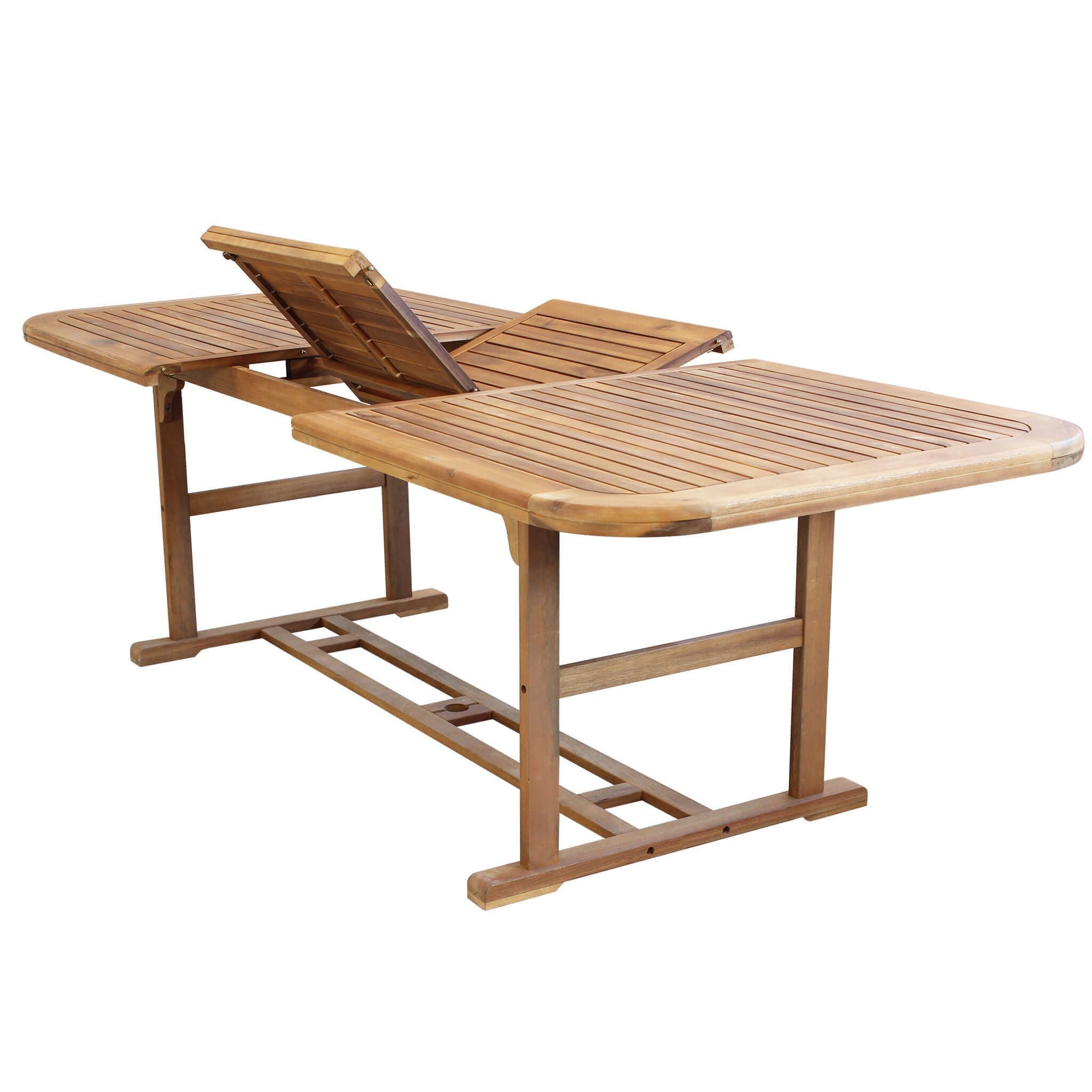milani home TURRIS - set tavolo in alluminio e teak cm 180/240 x 100 x 74 h con 4 sedie e 2 poltrone Mulier
