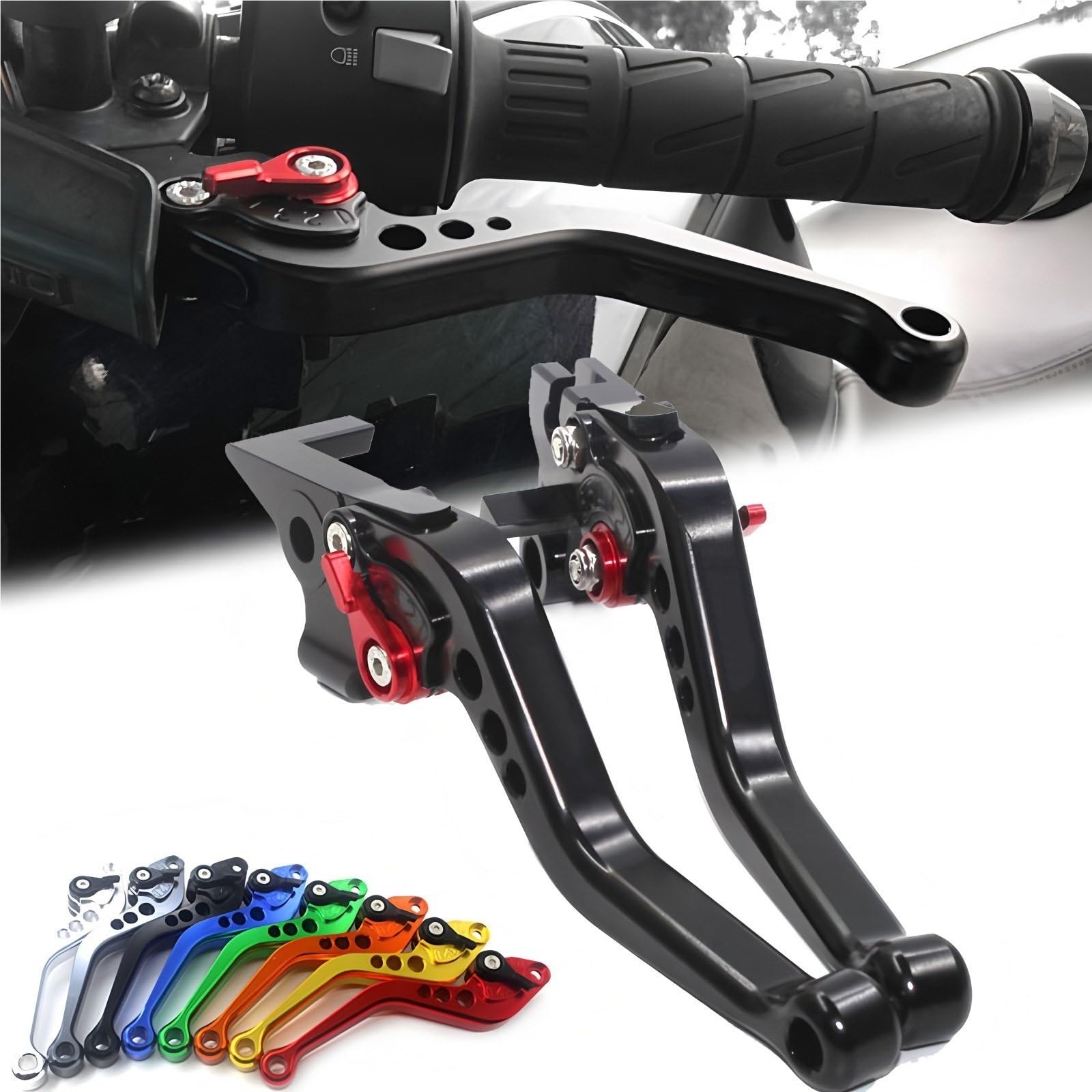 Pasuje do VESPA GT 125/200 GTS 125ie 300ie Super GTS 250/ABS GTS 300 GTS250 GTS300 CNC regulowana dźwignia hamulca i sprzęgła(Red)