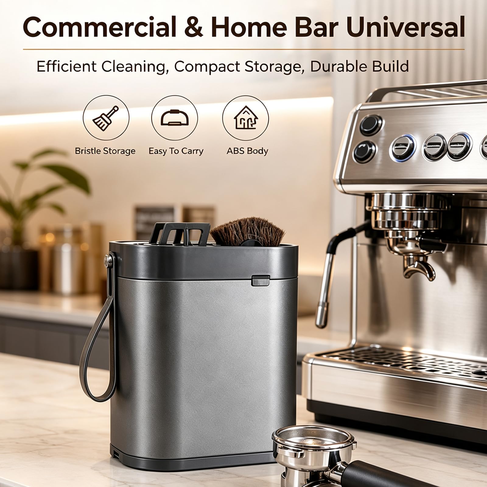 Limpiador Eléctrico De Portafiltros De Café, Máquina Automática para Eliminar Los Posos De Café, Universal De 51/53/58 Mm, para Montaje En Pared Y Sobremesa