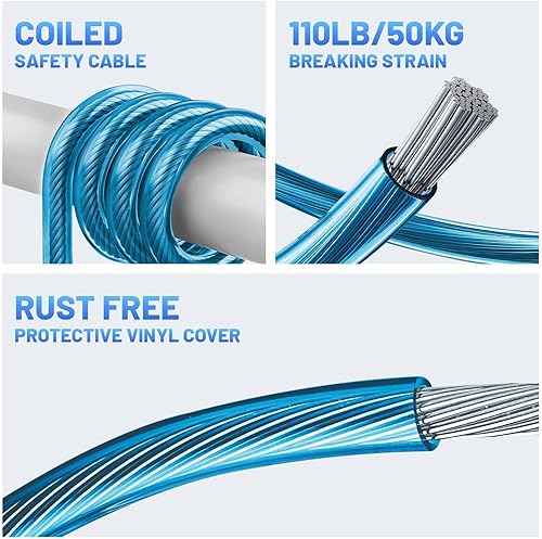 Miniatura 9 de MECMO Interruptor de ruptura para remolque, cable en espiral de freno de 4 pies, mosquetón grande, interruptor de rotura eléctrico de emergencia con