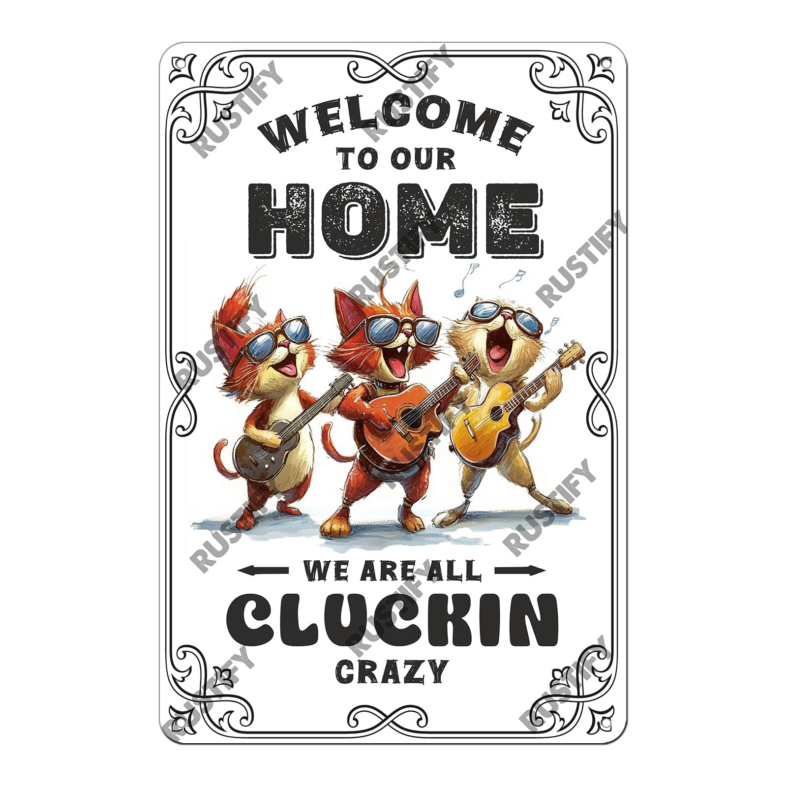 Anceky Retro Tin Sign Welcome To Our Home Metal Sign Wall Decor for Kitchen Home Bar Cafe Garage 12×16 Inch