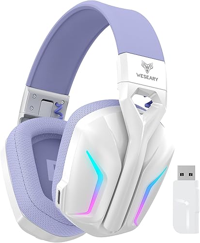 WESEARY Wireless Gaming Headphones for PS5, PS4, PC, Switch, Mac - 7.1 Surround Sound, Bluetooth Headset with Microphone and 50mm Drivers