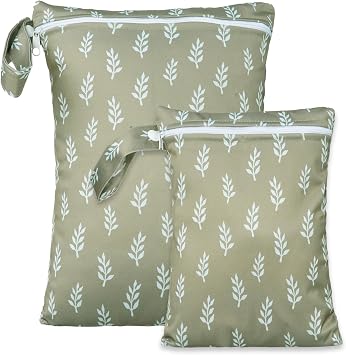 2 Sizes Wet Bags, Waterproof Storage Bag for Baby Diapers and Pump Parts