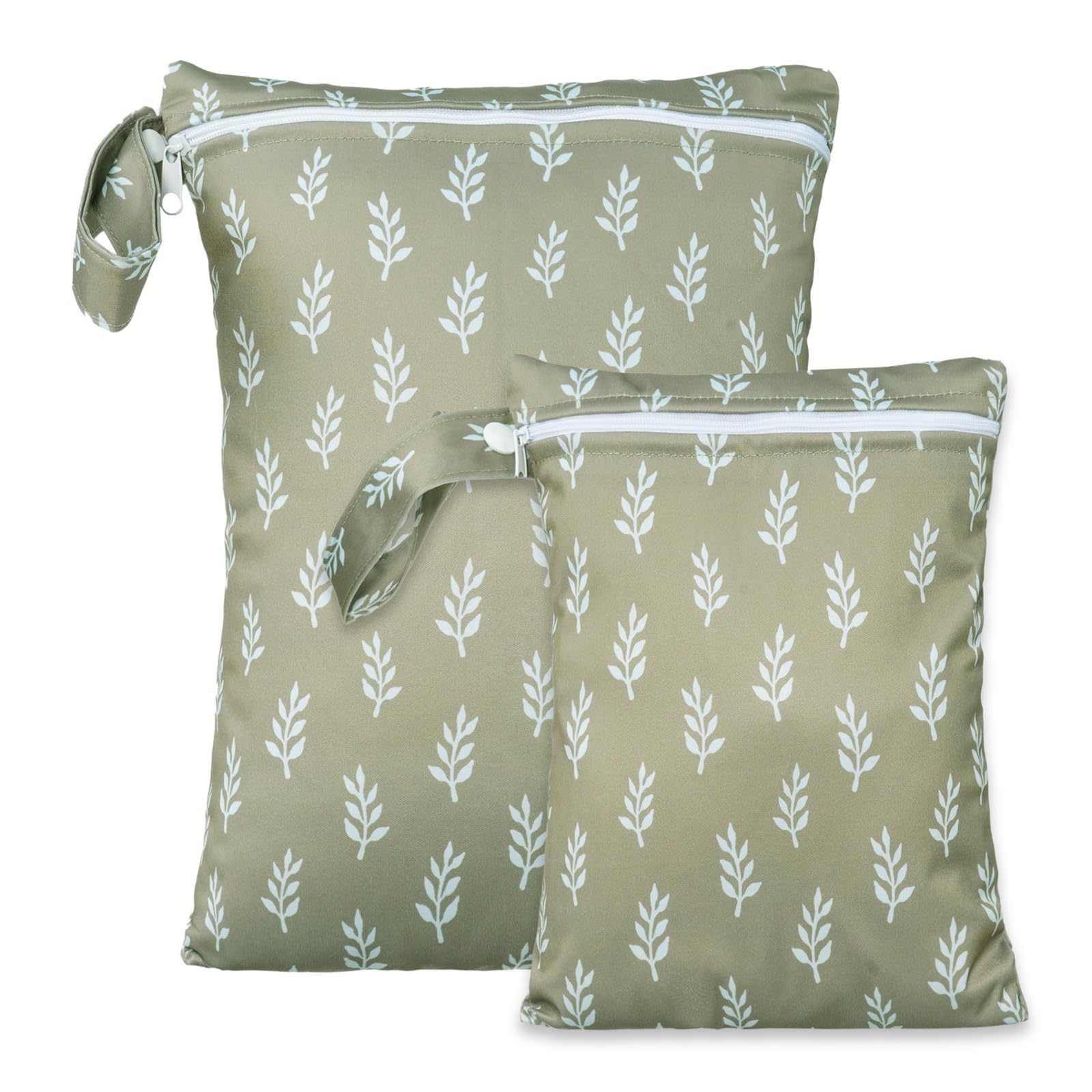 2 Sizes Wet Bags, Waterproof Storage Bag for Baby Diapers and Pump Parts, Reusable Diaper Bag with Zippered Pockets and Handle, Travel Bags, Beach,