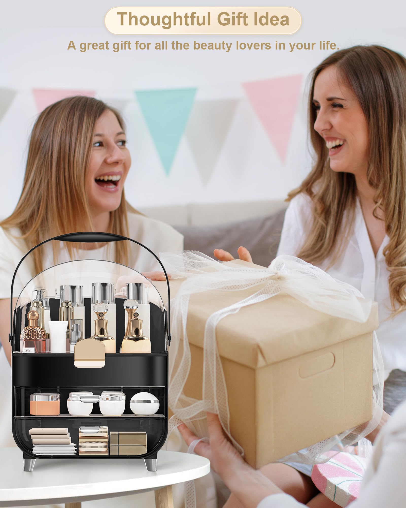 Anylady 3-Tier Makeup and Skincare Organizer Countertop Storage Box