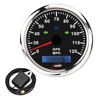 RACETECH 85mm 120 MPH Speedometer with Indicators - Black Dial