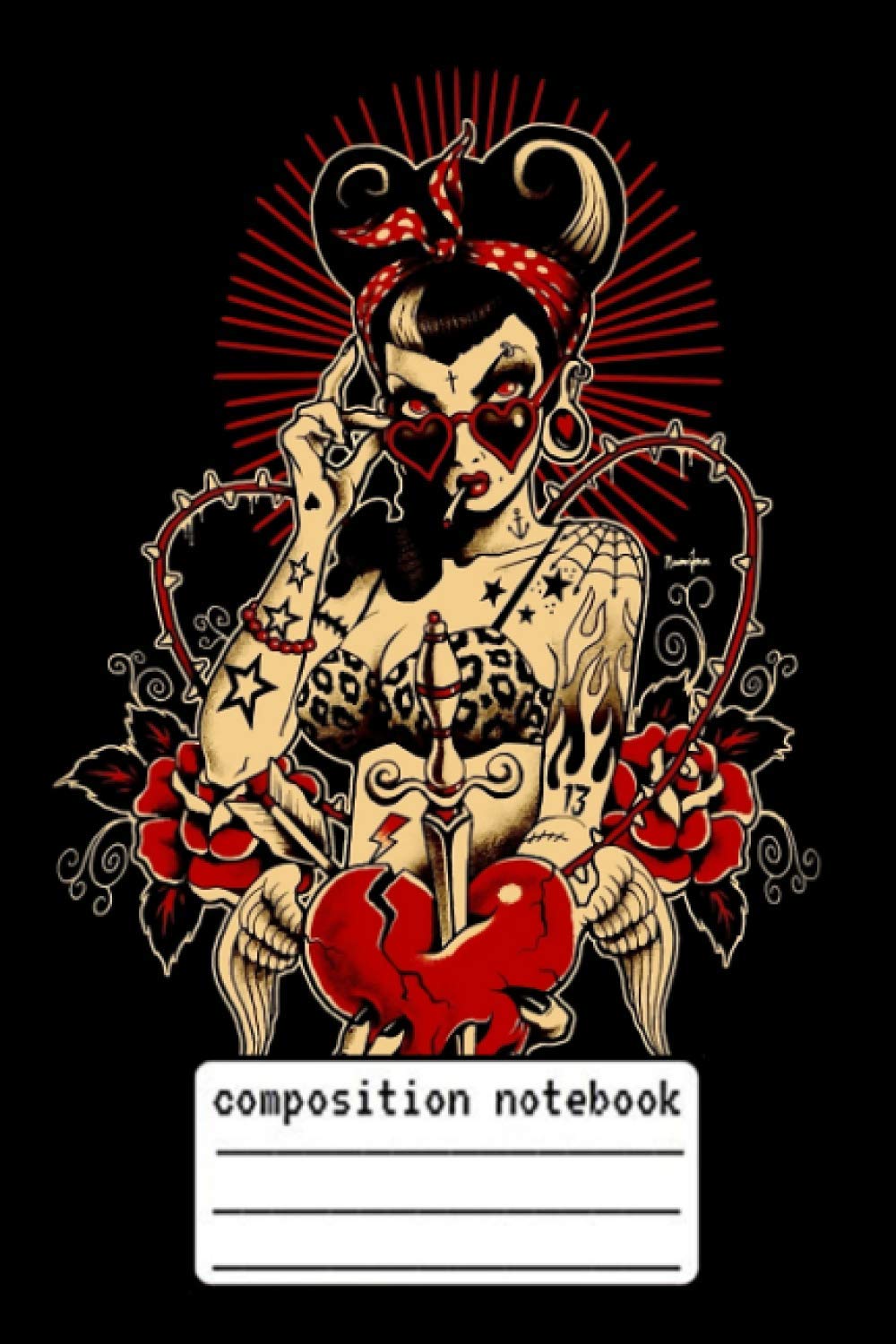 Composition Notebook Rockabilly Art, Pinup Art, Heartbreaker, Vintage Pinup, Photographic Tattoo: Rockabilly Art, Pinup Art, Heartbreaker, Vintage ... password organizer, alphabetical pass