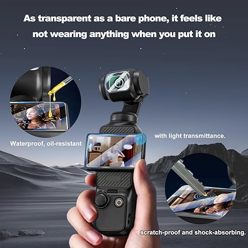Miniatura 7 de Funda protectora de pantalla de cardán para DJI Osmo Pocket 3, funda rígida para lente con forro suave, incluye pantalla antirreflectante AR y