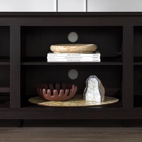 Miniatura 12 de Walker Edison Wren Classic - Soporte de TV con 6 compartimentos para televisores de hasta 80 pulgadas, 70 pulgadas, color espresso Espresso,Negro