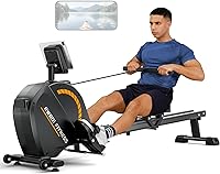 Dripex Magnetic Rowing Machine for Home: 16 Resistance Levels, 350lbs Capacity, Dual Slide Rail, Quiet Operation, Bluetooth App & LCD Monitor