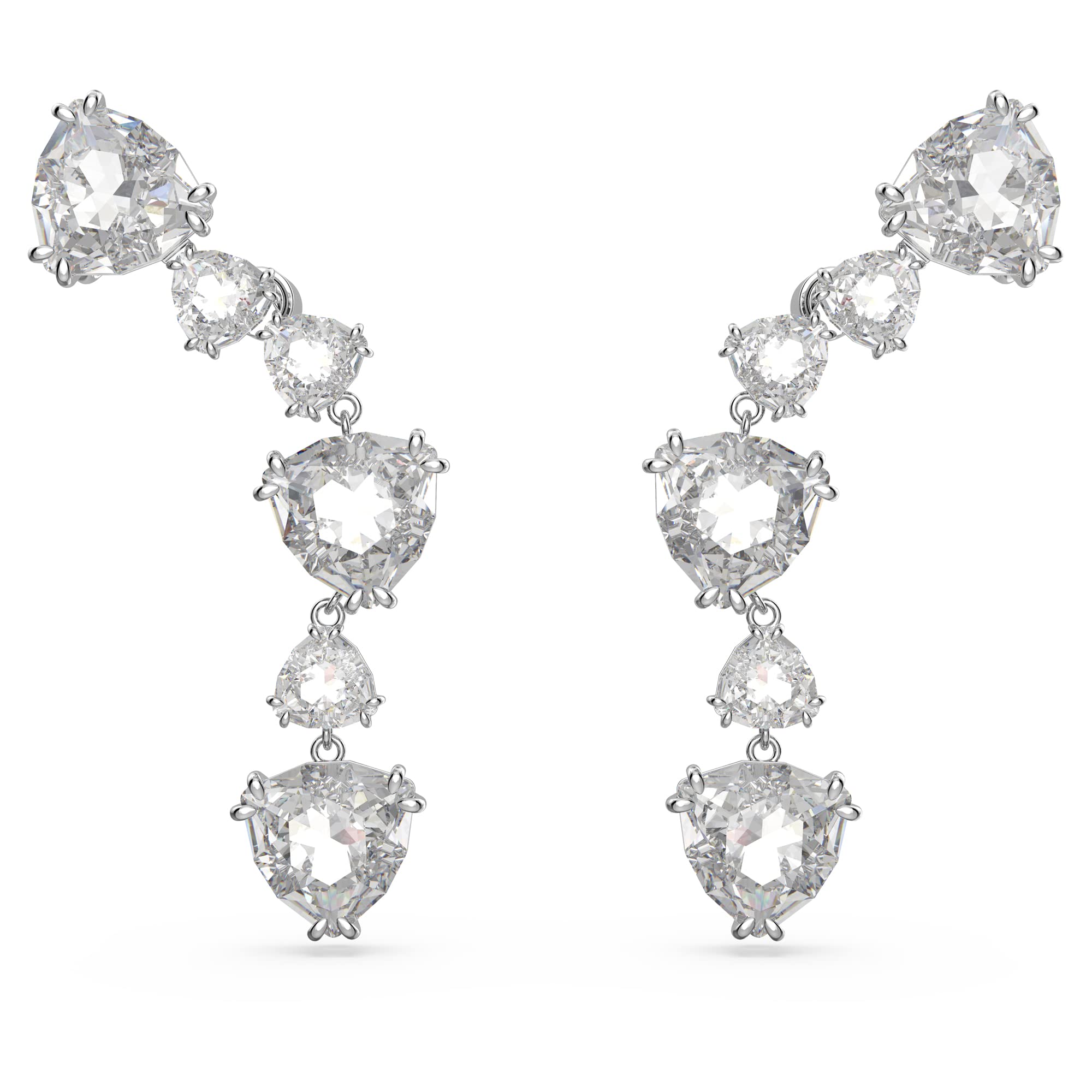 Swarovski Mesmera ear cuffs, Trilliant cut, White, Rhodium plated