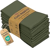 Vista 26 de Ruvanti - Juego de 12 servilletas de tela, servilletas de 45 x 45 centímetros lavables, suaves, duraderas, absorbentes, mezcla de algodón.