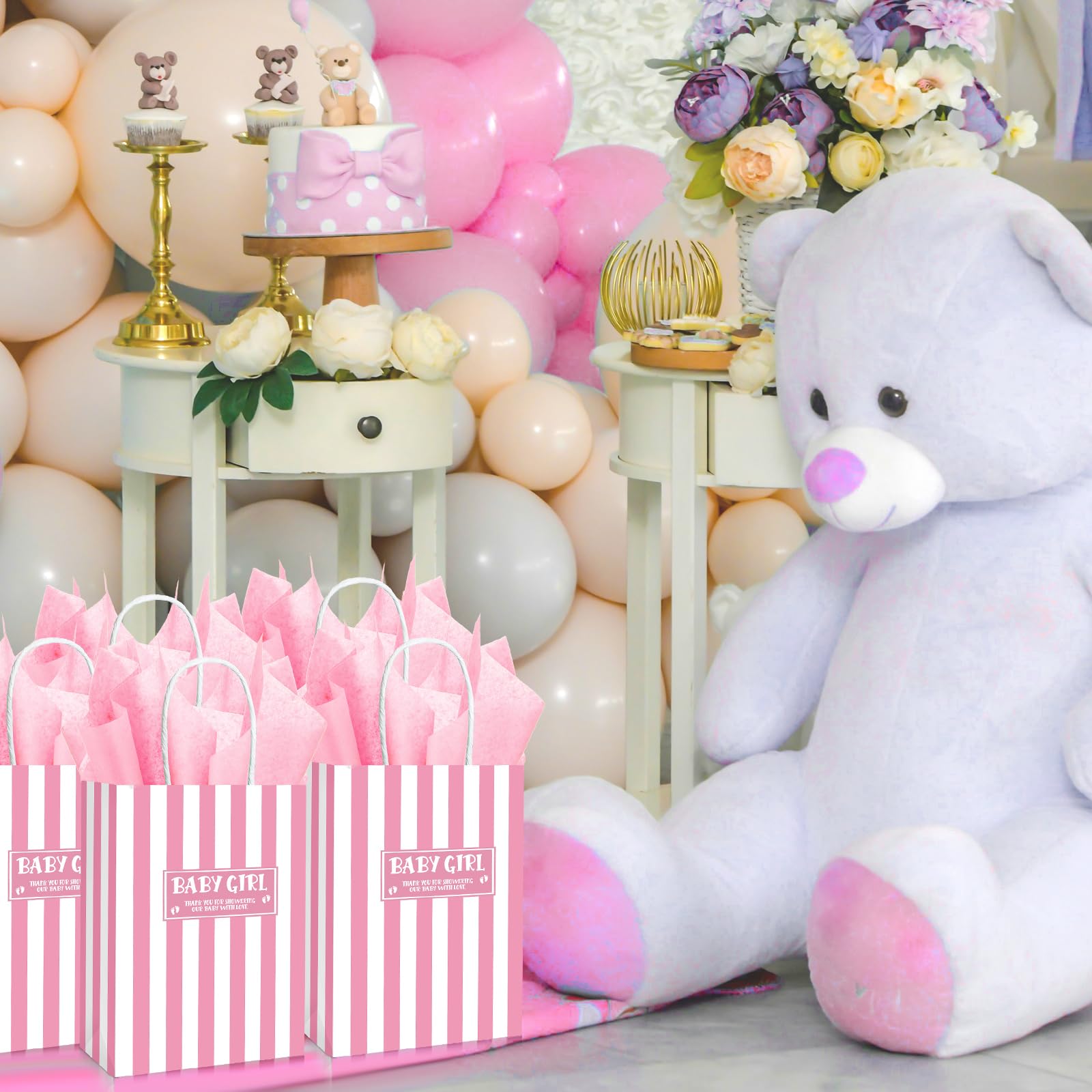 Extra Large Baby Shower Gift Bag Qeeenar 50 Set Baby Shower Gifts Bag With  Tissue UK | Ubuy Baby Boy Gift Bag, image size:1600x1600