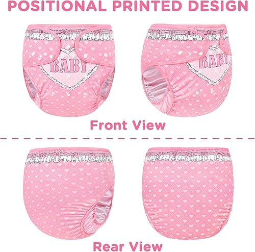 Miniatura 5 de Littleforbig Funda para pañales para adultos de tela impermeable reutilizable lavable ajustable - Blushing Baby M