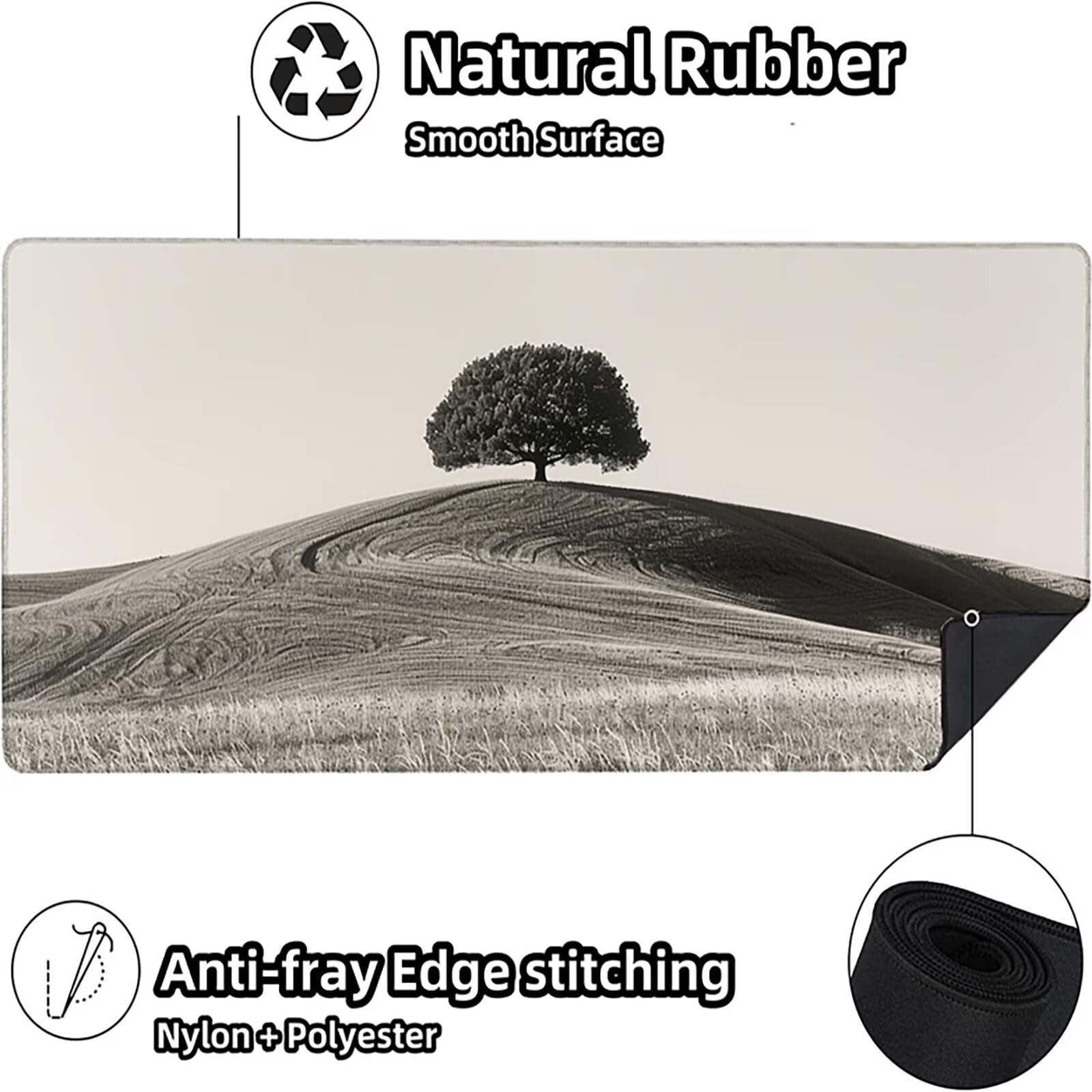 áRbol Alfombrilla Ratón Gaming XXL 1500 x 800 mm, Alfombrilla Gaming Negro Mousepad con Base de Goma Antideslizante, Impermeable Desk Mat para Teclado y Raton, Accesorios Gaming Regalos de Hombre E-R