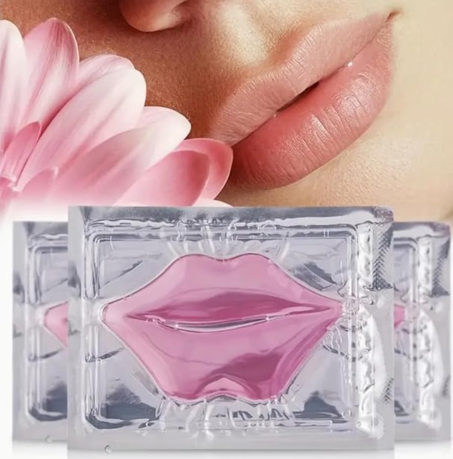4 PCS Crystal Collagen Lip Masks with Hyaluronic Acid, Lip Hydration, Anti-Dry Lip Care Set, Moisturising Lip Patches, Mother's Day Gift for Women