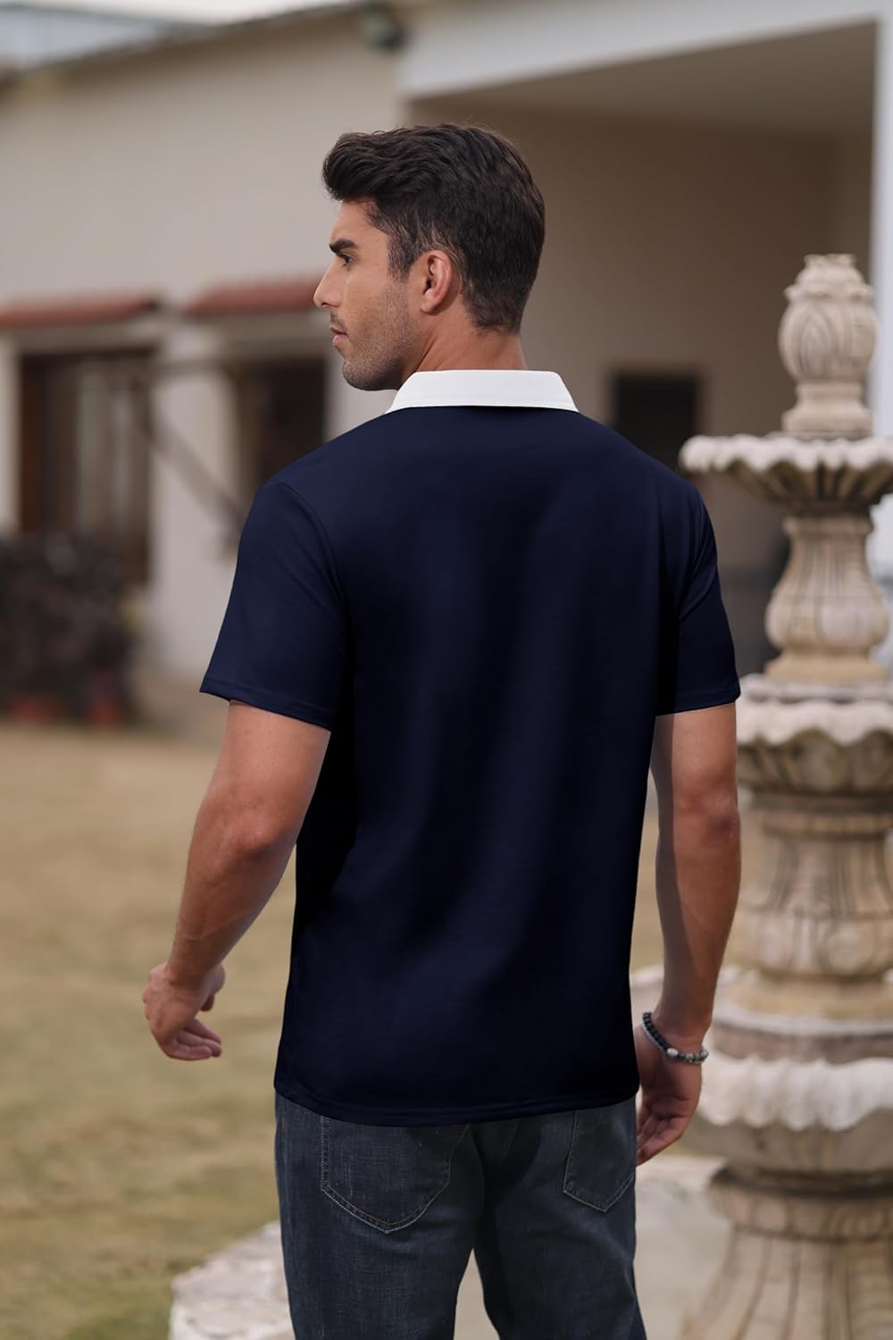 Mens Short Sleeve Polo Shirts Casual Summer Button Basic Shirt Classic Golf Fashion Tops with Pocket - Image 5