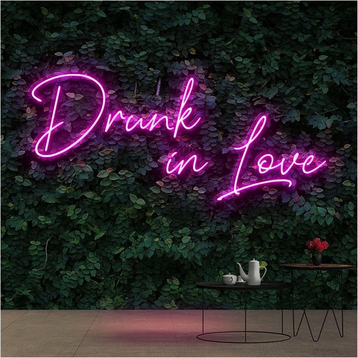 Natuogo Gn shop Customize Drunk In Love Neon Sign,Dimmable LED Neon Signs Light for Wedding Marriage Party Home Decor Bar Store (Color : Pink, Size : Width 70cm)