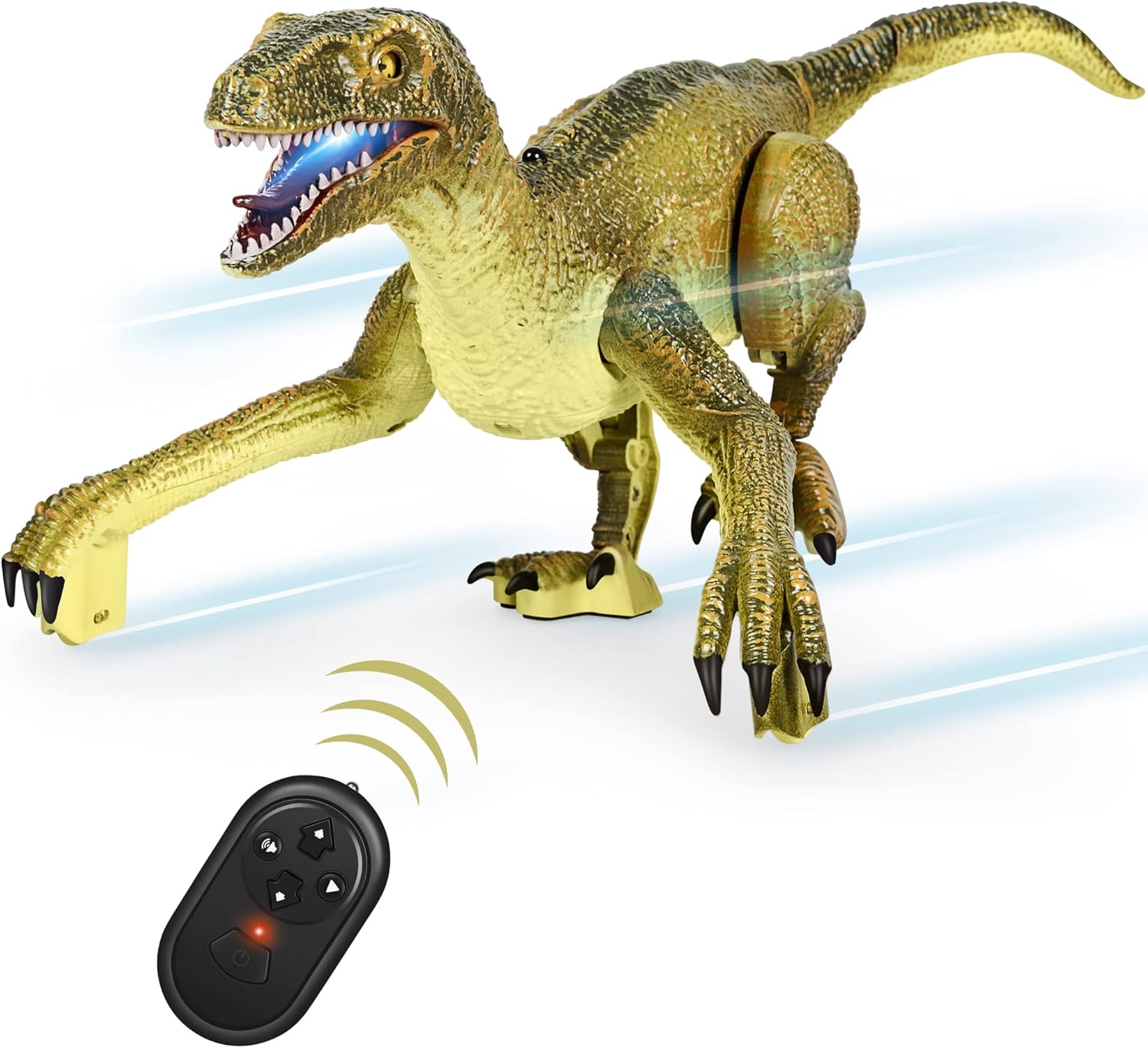 Remote Control Dinosaur Toys for Kids, Electronic RC Toys Educational Simulation Velociraptor, Realistic Roaring Sounds,Robot Walking Toy Gifts for Boys Age 3 4 5 6 7 8 9 : Toys & Games