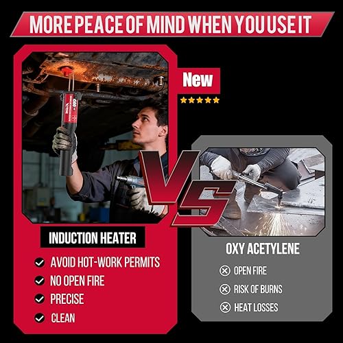 Miniatura 7 de Herramienta de perno de calentador de inducción magnética, 1200 W 110 V, extracción de calentador de inducción con 3 bobinas para quitar tornillos