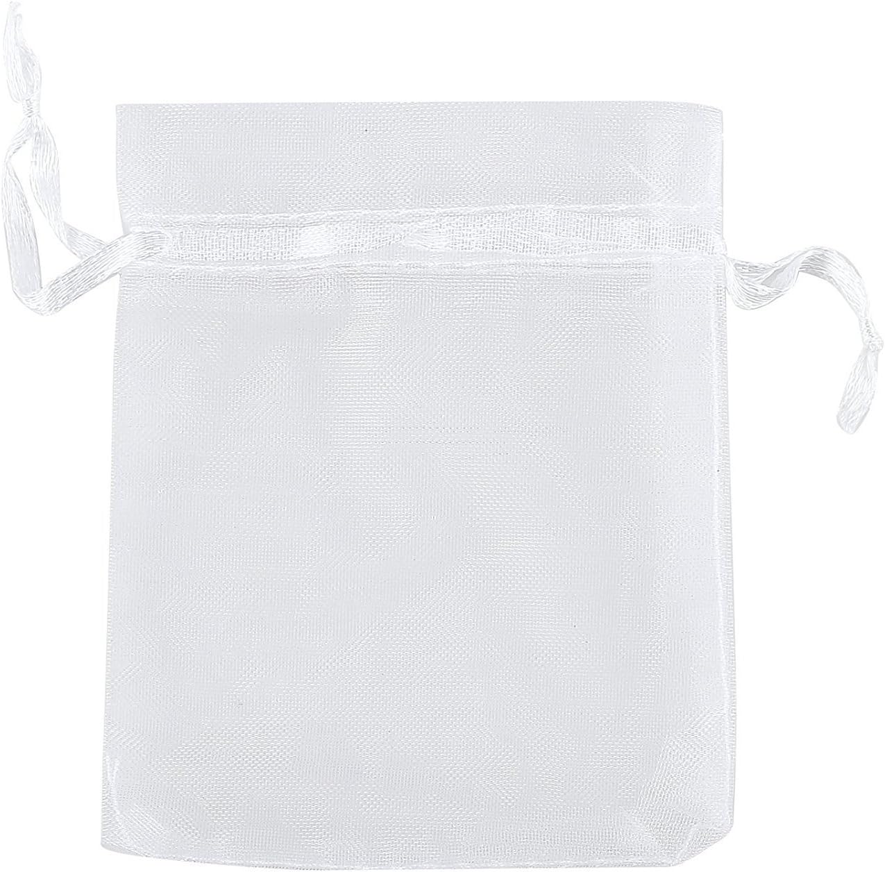 Ankirol 50pcs Sheer Organza Favor Bags 12 X 16 INCH X Large Organza Drawstring Bags (white)
