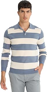 DeFacto Mens Casual Standart Fit Polo Neck Long Sleeve Tricot Pullover Y4194AZ Pullover (pack of 1)